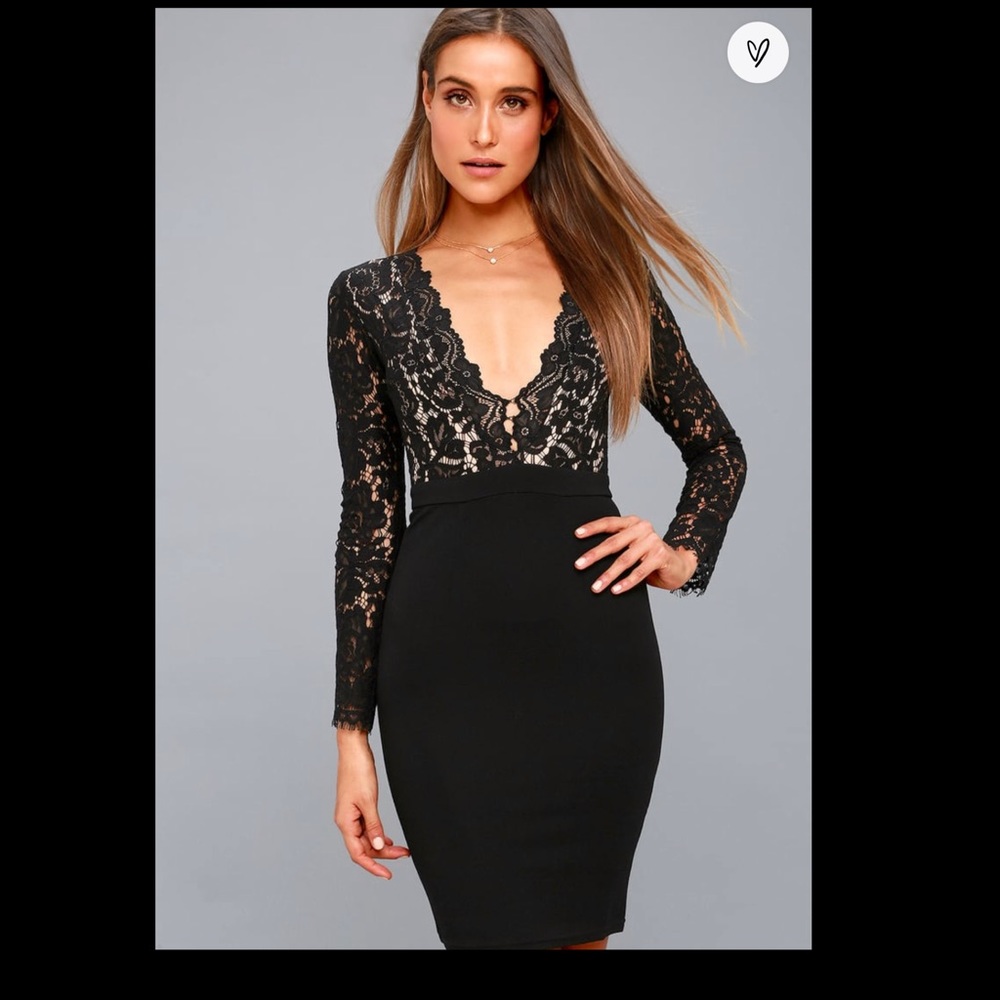 Swoon-er or Later Black Long Sleeve Lace Dress
Lulus